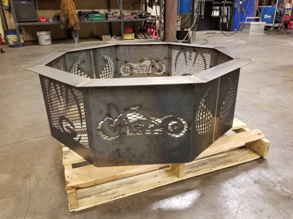 Motorcycle fire pit walls