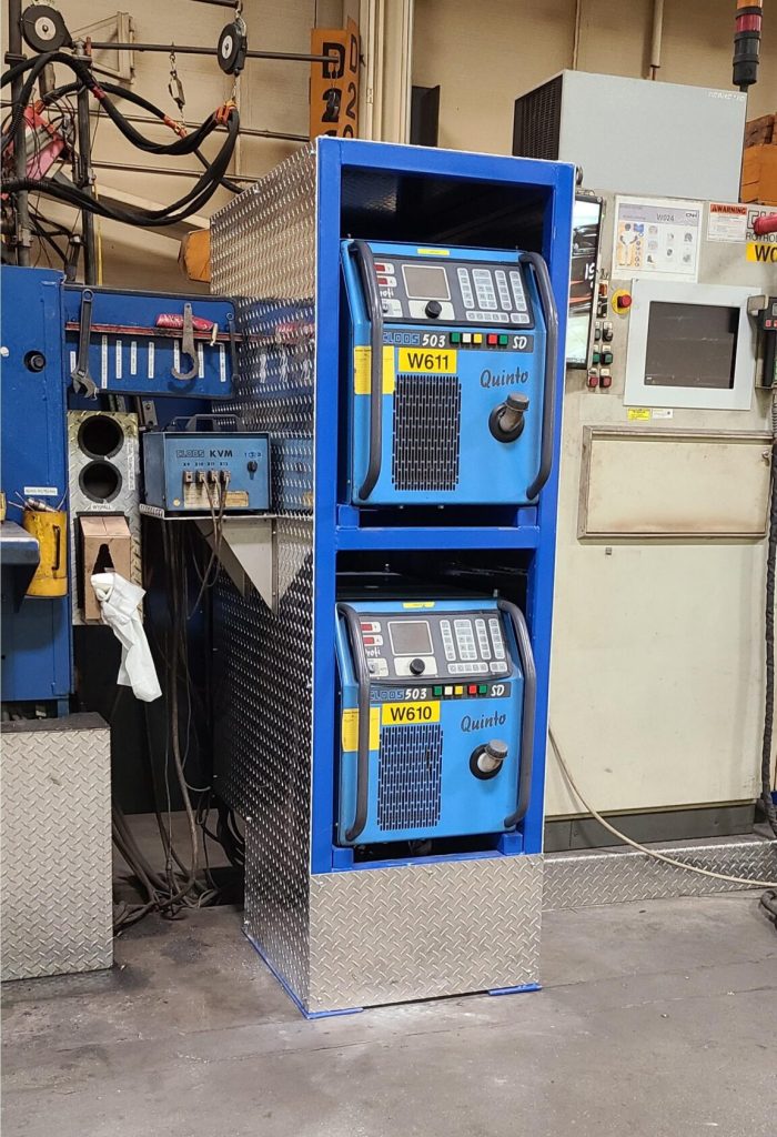 Blue power source cabinet